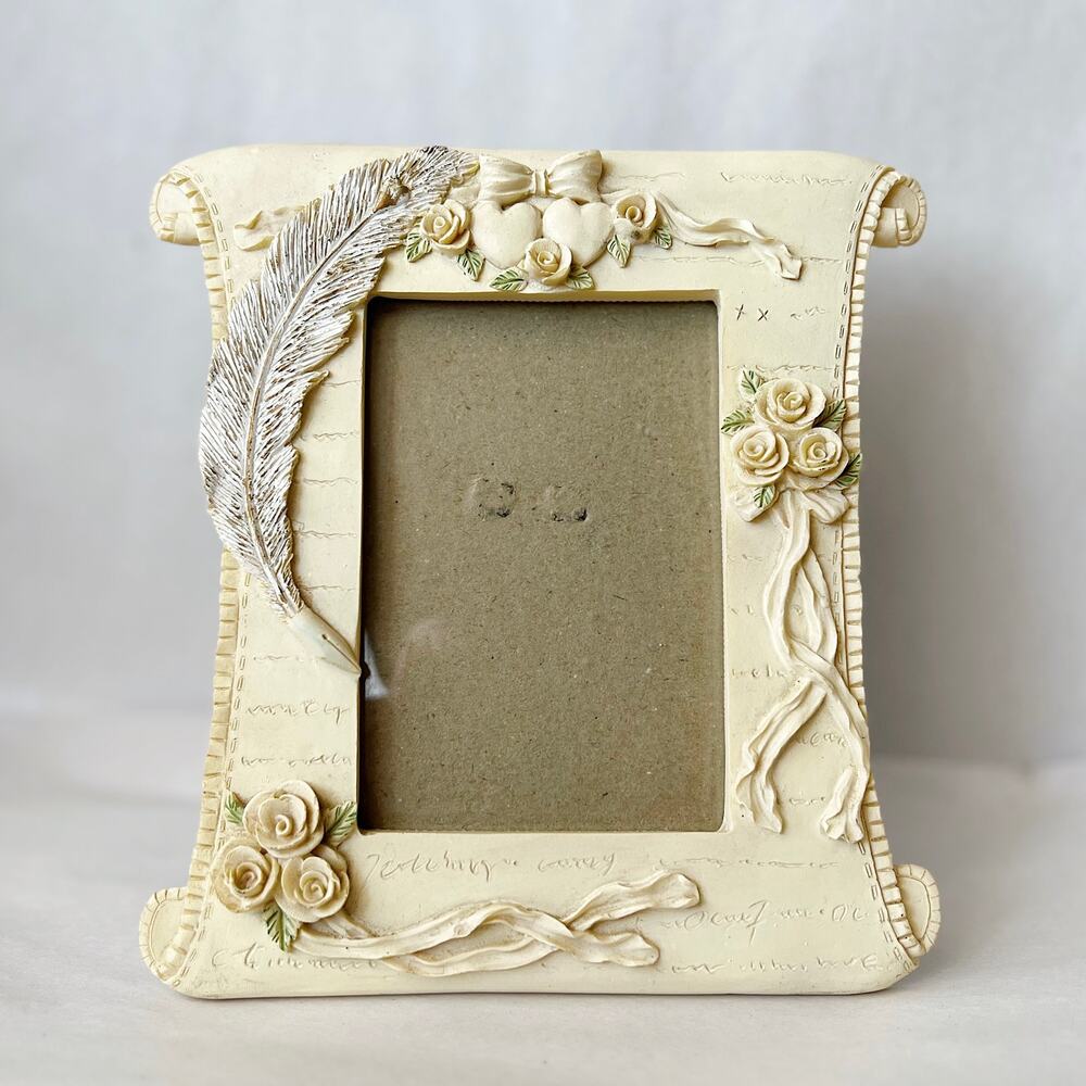 Vintage Ivory Resin Wedding Photo Frame 5x4 Picture